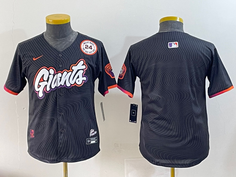 Youth 2025 MLB San Francisco Giants blank black jersey style 2->youth mlb jersey->Youth Jersey